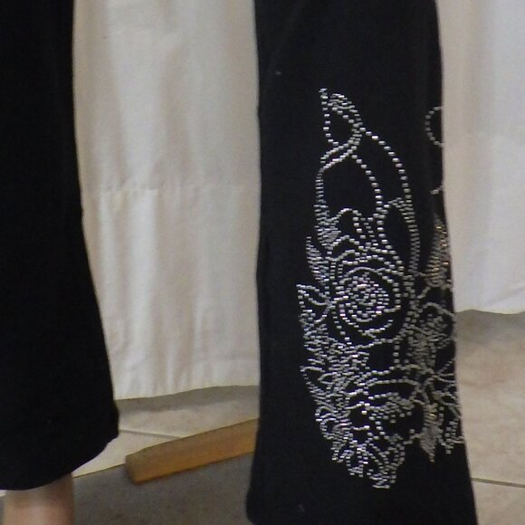 NWT BCBG sz SMALL MED LG XL 95% cotton TEAL BLK COLORBLOCK STUDDED 2PC TRACKSUIT - Picture 6 of 14